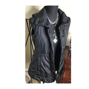 NEW YORK AND COMPANY PUFFY HIGH COLLAR SLEEVELESS VEST BLACK SIZE S